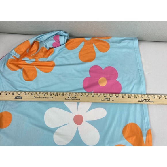 Flower Power Women XL Shirt Blue Multi Color Floral Pattern Casual NWT - Picture 9 of 9